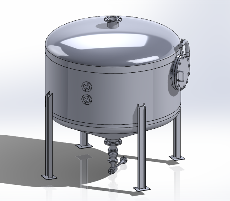 Diseño 3D de tanque a presión — Ingeniería ECT